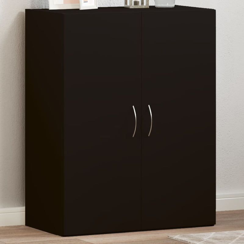 vidaXL fekete szerelt fa irattartó szekrény 60 x 32 x 77,5 cm