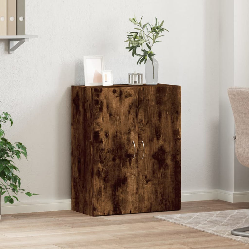 vidaXL füstös tölgy színű szerelt fa irattartó szekrény 60x32x77,5 cm