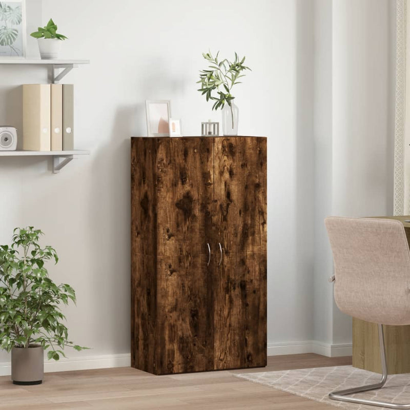 vidaXL füstös tölgy színű szerelt fa irattartó szekrény 60x32x115 cm