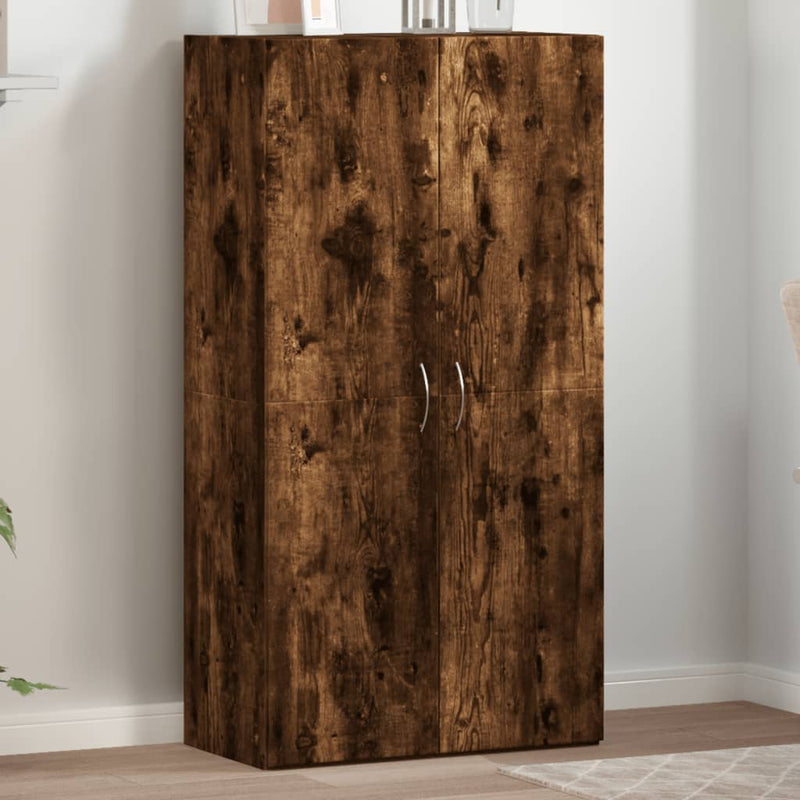 vidaXL füstös tölgy színű szerelt fa irattartó szekrény 60x32x115 cm