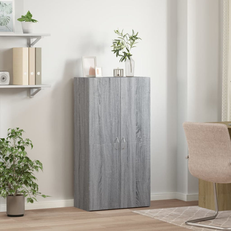 vidaXL szürke sonoma színű szerelt fa irattartó szekrény 60x32x115 cm