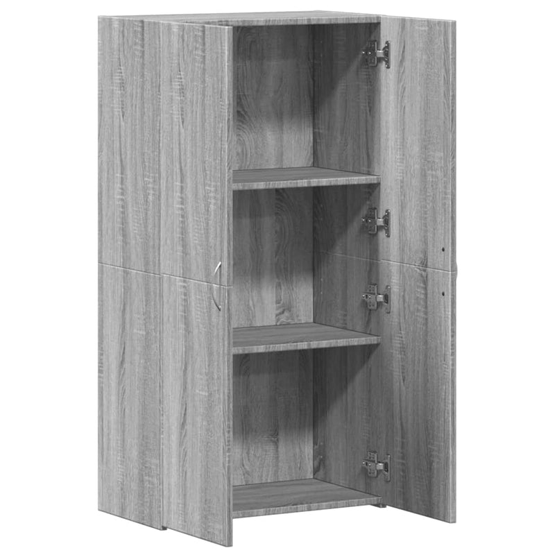 vidaXL szürke sonoma színű szerelt fa irattartó szekrény 60x32x115 cm
