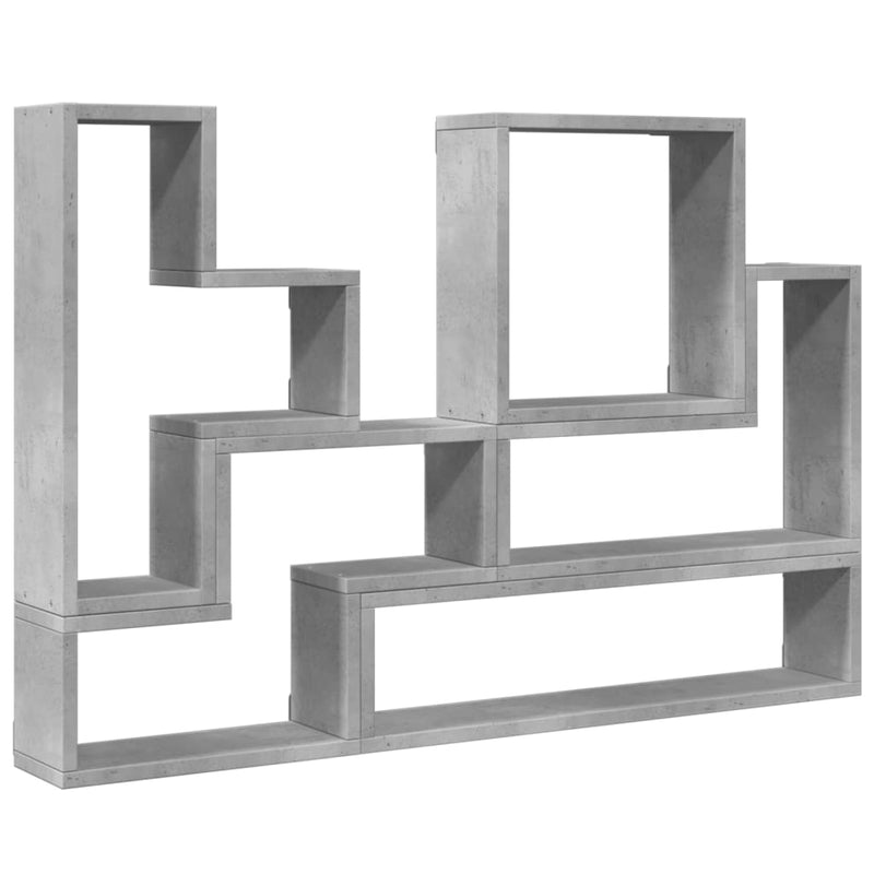 vidaXL betonszürke szerelt fa fali polc 96x12x64 cm