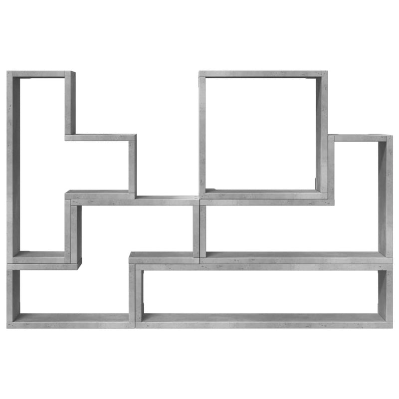 vidaXL betonszürke szerelt fa fali polc 96x12x64 cm