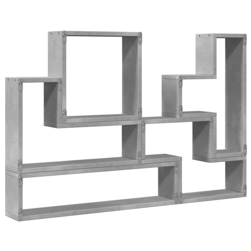 vidaXL betonszürke szerelt fa fali polc 96x12x64 cm