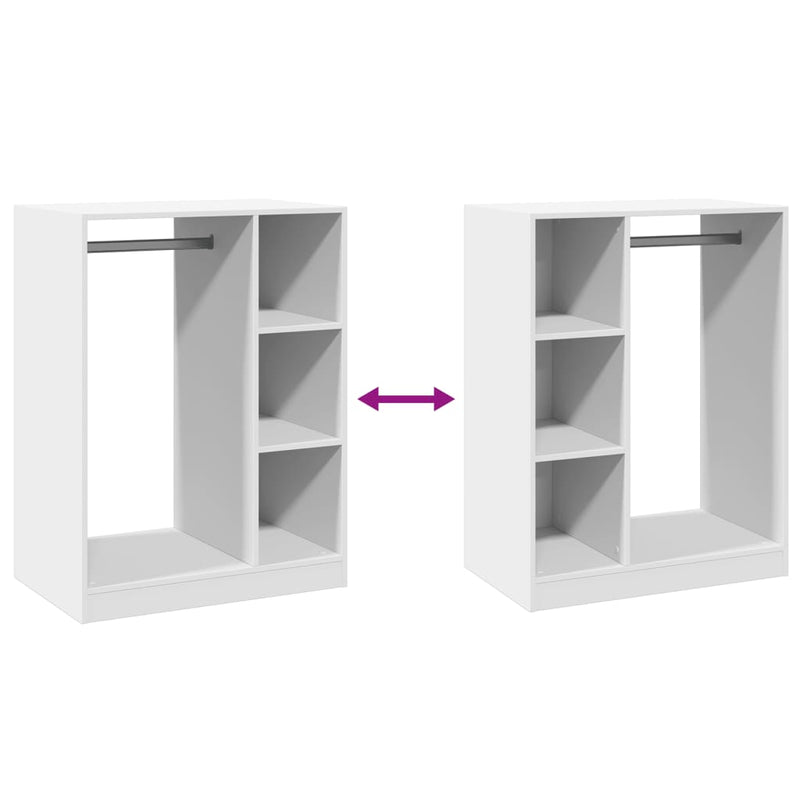 vidaXL fehér szerelt fa ruhásszekrény 77 x 48 x 102 cm