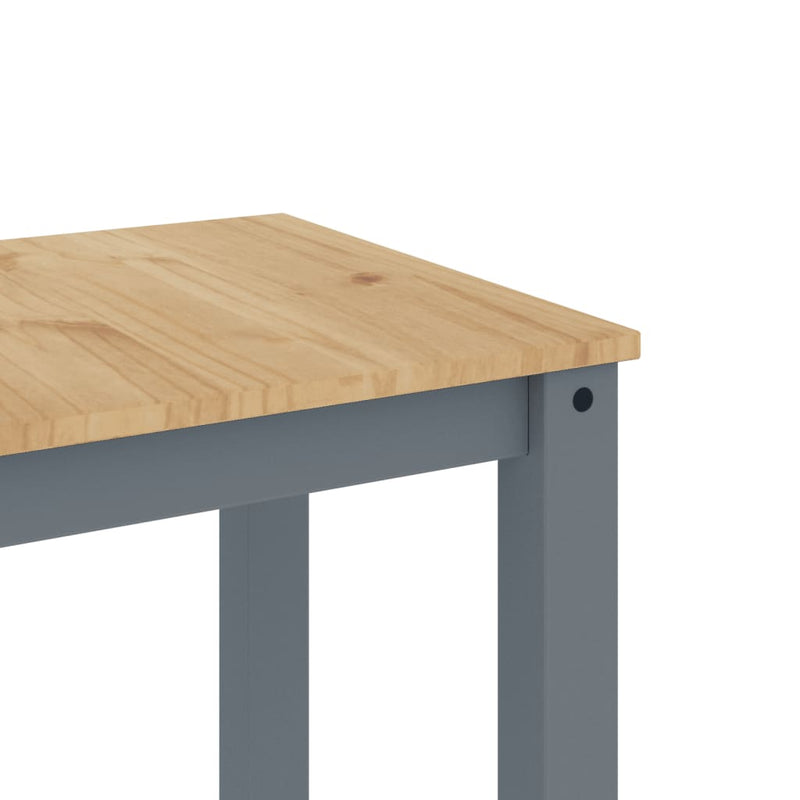 vidaXL Panama szürke tömör fenyőfa ebédlőasztal 117 x 60 x 75 cm