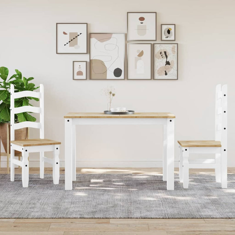 vidaXL Panama fehér tömör fenyőfa ebédlőasztal 117 x 60 x 75 cm