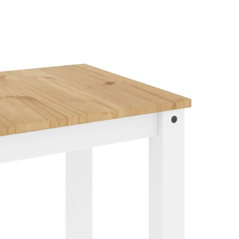vidaXL Panama fehér tömör fenyőfa ebédlőasztal 117 x 60 x 75 cm