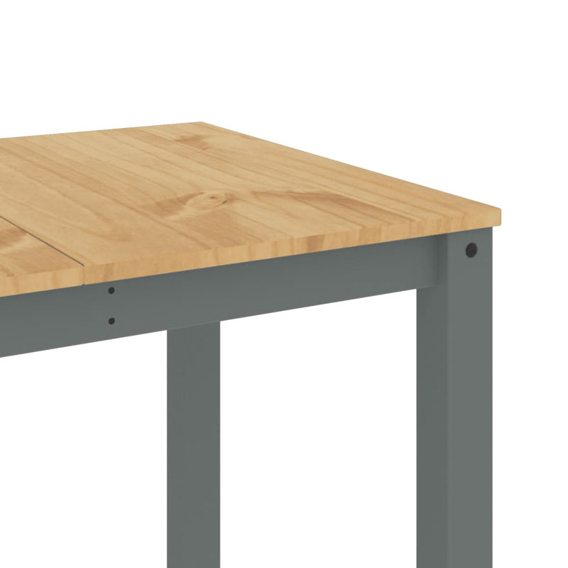 vidaXL Panama szürke tömör fenyőfa ebédlőasztal 160 x 80 x 75 cm