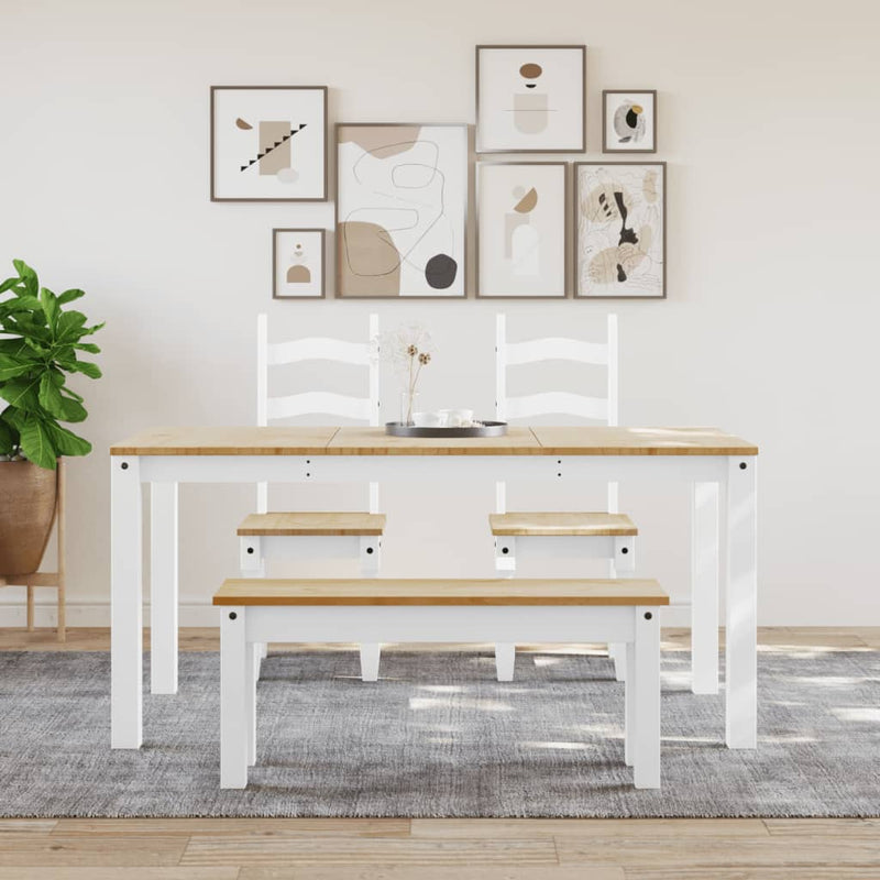 vidaXL Panama fehér tömör fenyőfa ebédlőasztal 160 x 80 x 75 cm