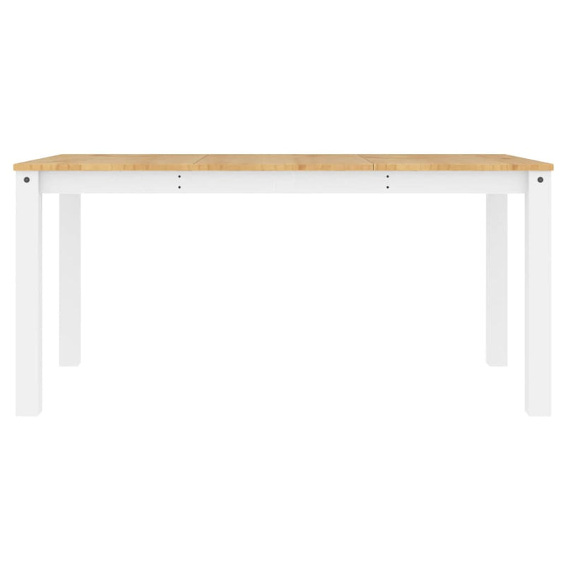 vidaXL Panama fehér tömör fenyőfa ebédlőasztal 160 x 80 x 75 cm