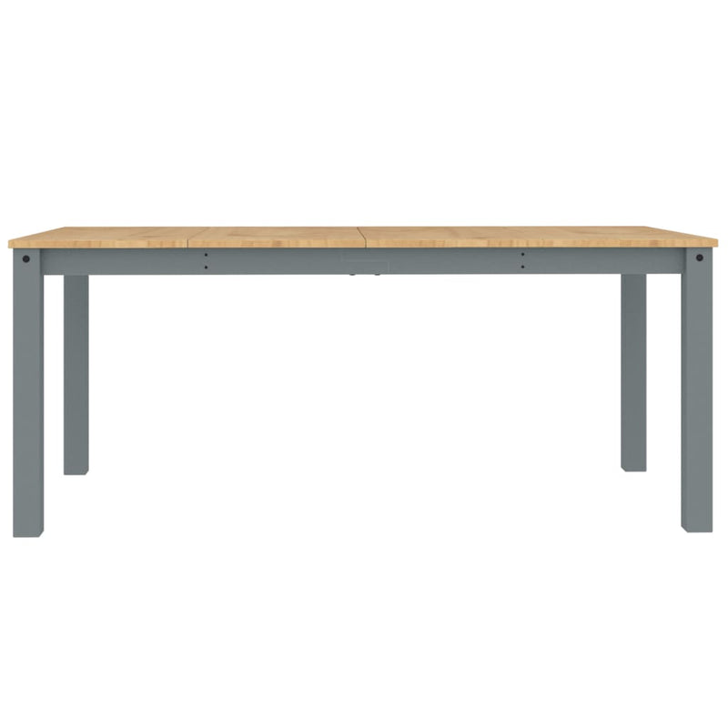 vidaXL Panama szürke tömör fenyőfa ebédlőasztal 180 x 90 x 75 cm
