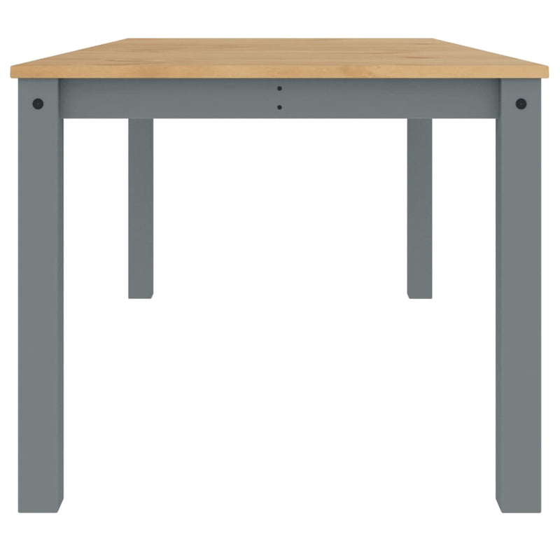 vidaXL Panama szürke tömör fenyőfa ebédlőasztal 180 x 90 x 75 cm