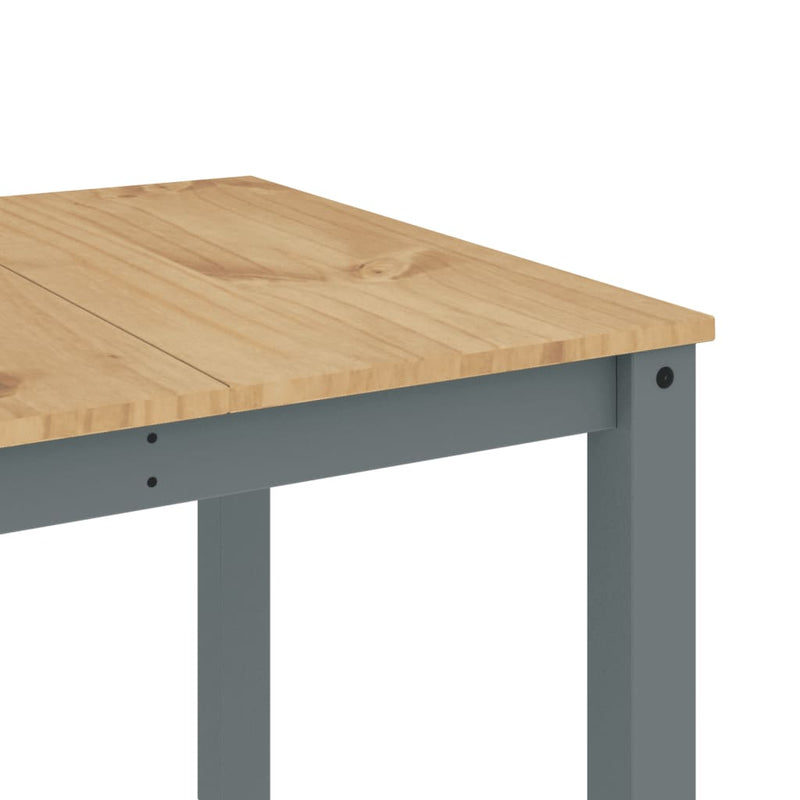 vidaXL Panama szürke tömör fenyőfa ebédlőasztal 180 x 90 x 75 cm