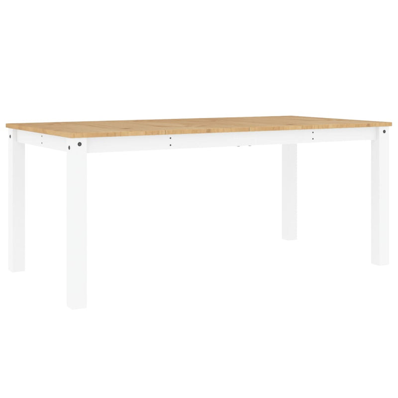 vidaXL Panama fehér tömör fenyőfa ebédlőasztal 180 x 90 x 75 cm