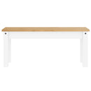 vidaXL PANAMA fehér tömör fenyőfa étkezőpad 105 x 30 x 45 cm