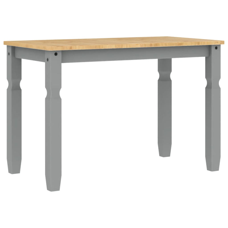 vidaXL Corona szürke tömör fenyőfa ebédlőasztal 112 x 60 x 75 cm