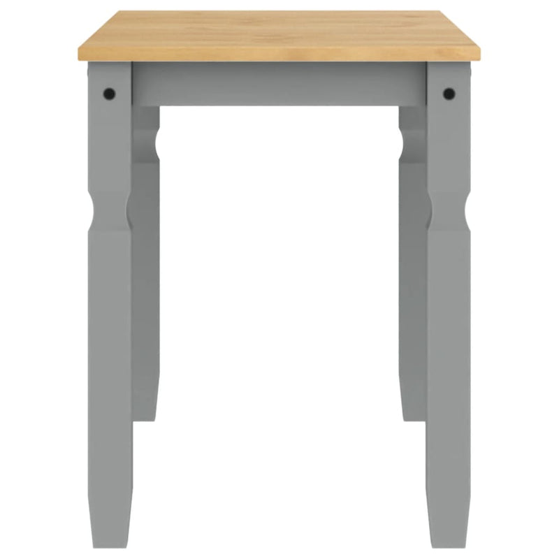 vidaXL Corona szürke tömör fenyőfa ebédlőasztal 112 x 60 x 75 cm
