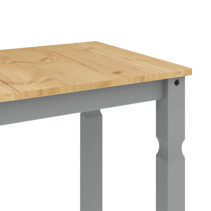 vidaXL Corona szürke tömör fenyőfa ebédlőasztal 112 x 60 x 75 cm