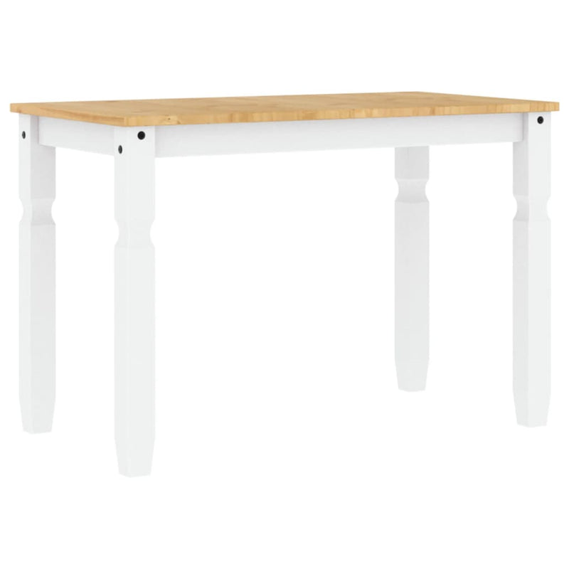 vidaXL Corona fehér tömör fenyőfa ebédlőasztal 112 x 60 x 75 cm