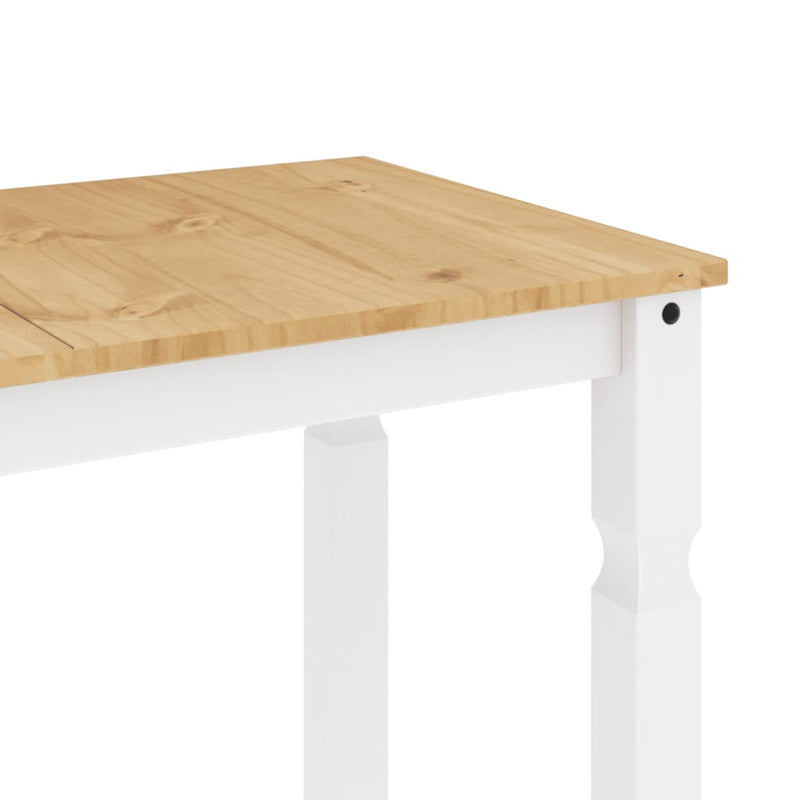 vidaXL Corona fehér tömör fenyőfa ebédlőasztal 112 x 60 x 75 cm