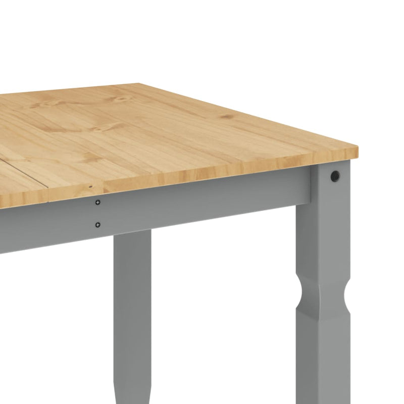 vidaXL Corona szürke tömör fenyőfa ebédlőasztal 160 x 80 x 75 cm