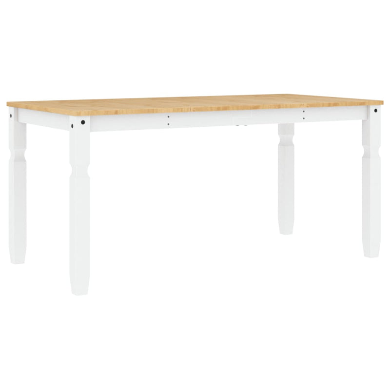 vidaXL Corona fehér tömör fenyőfa ebédlőasztal 160 x 80 x 75 cm