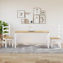 vidaXL Corona fehér tömör fenyőfa ebédlőasztal 160 x 80 x 75 cm