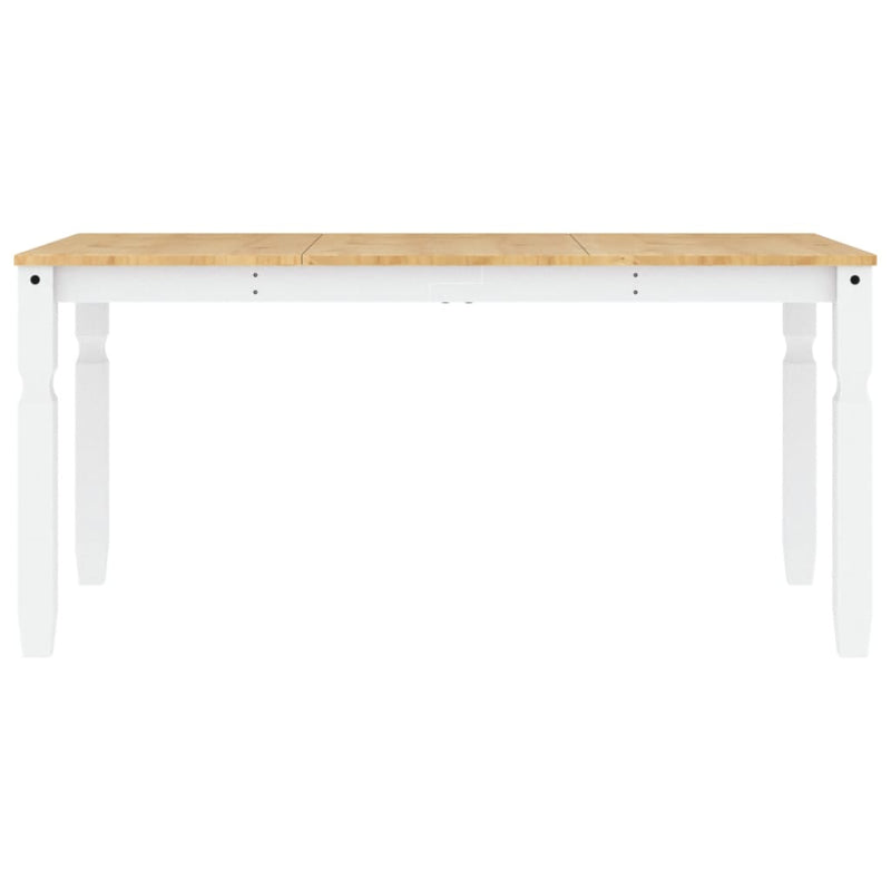 vidaXL Corona fehér tömör fenyőfa ebédlőasztal 160 x 80 x 75 cm