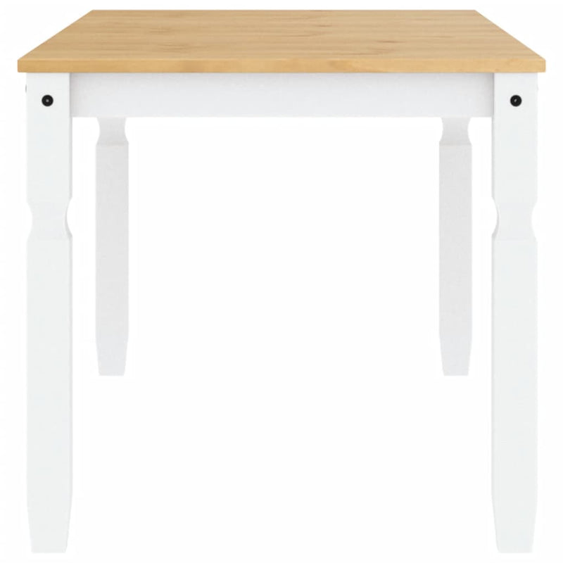 vidaXL Corona fehér tömör fenyőfa ebédlőasztal 160 x 80 x 75 cm