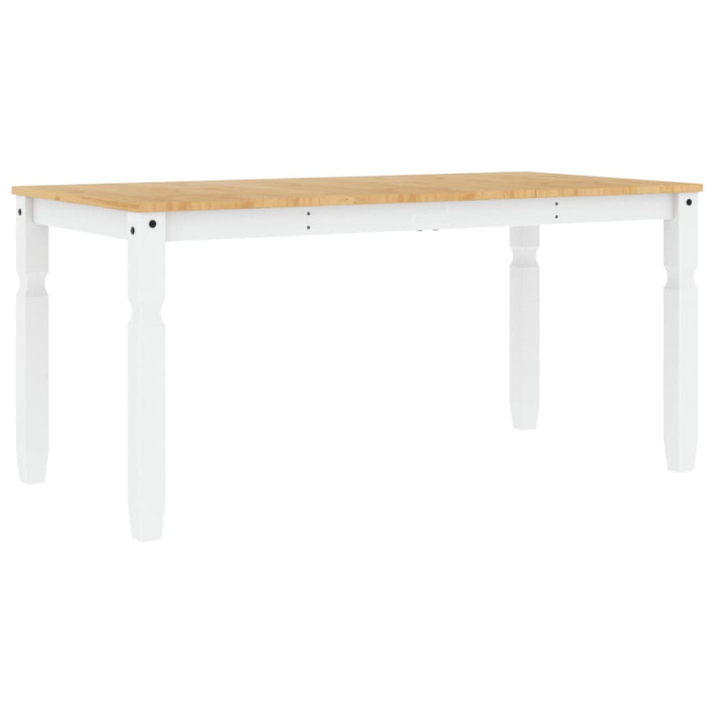 vidaXL Corona fehér tömör fenyőfa ebédlőasztal 160 x 80 x 75 cm