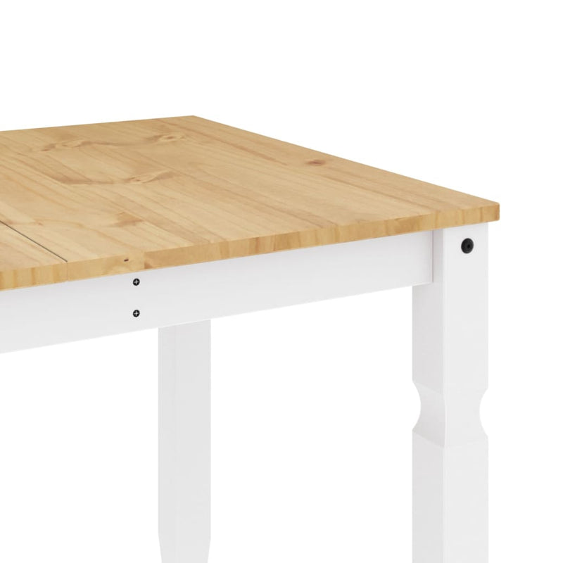 vidaXL Corona fehér tömör fenyőfa ebédlőasztal 160 x 80 x 75 cm