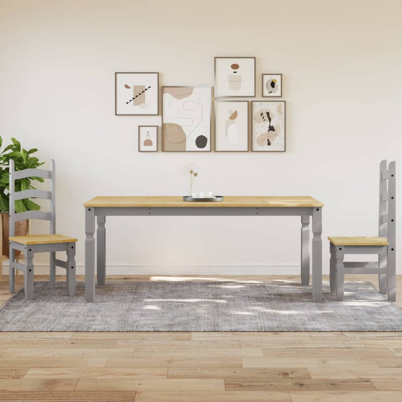 vidaXL Corona szürke tömör fenyőfa ebédlőasztal 180 x 90 x 75 cm