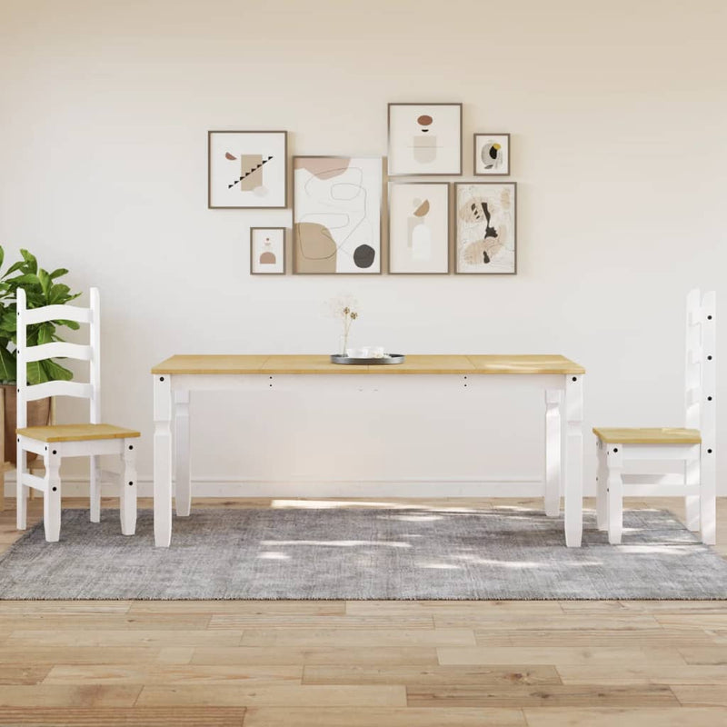 vidaXL Corona fehér tömör fenyőfa ebédlőasztal 180 x 90 x 75 cm