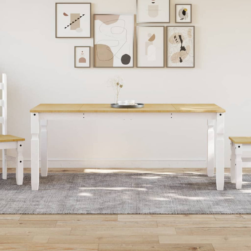 vidaXL Corona fehér tömör fenyőfa ebédlőasztal 180 x 90 x 75 cm