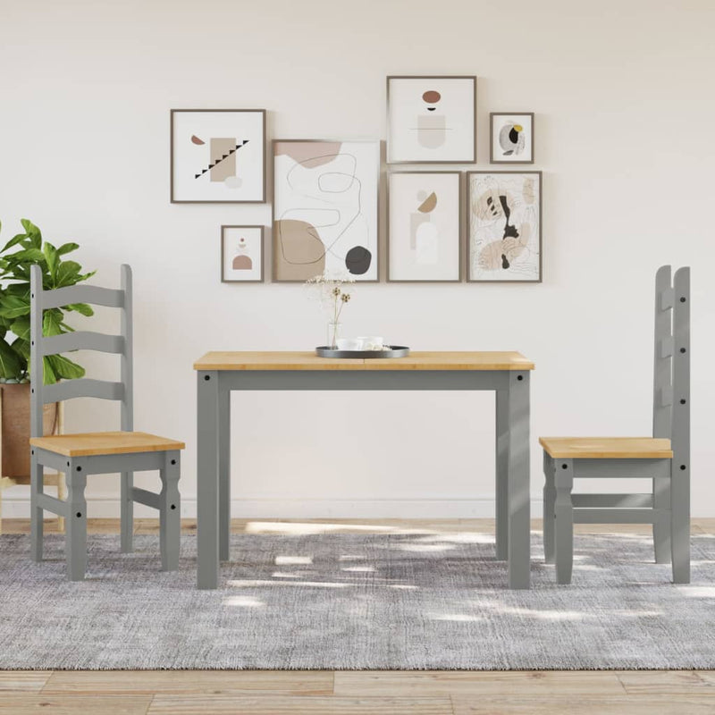vidaXL Corona 2 db szürke tömör fenyőfa étkezőszék 42 x 47 x 107 cm