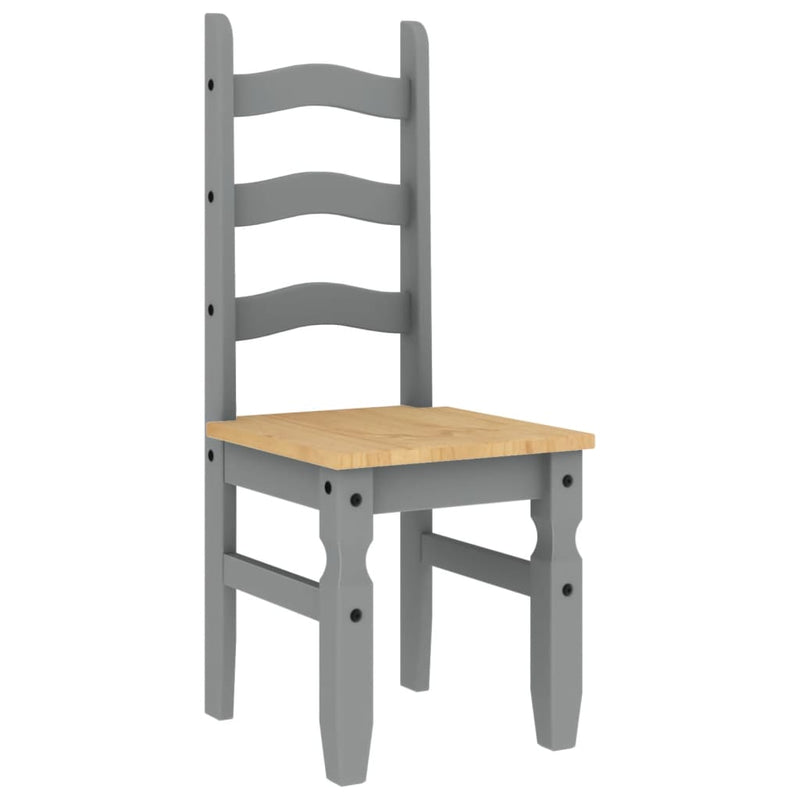 vidaXL Corona 2 db szürke tömör fenyőfa étkezőszék 42 x 47 x 107 cm