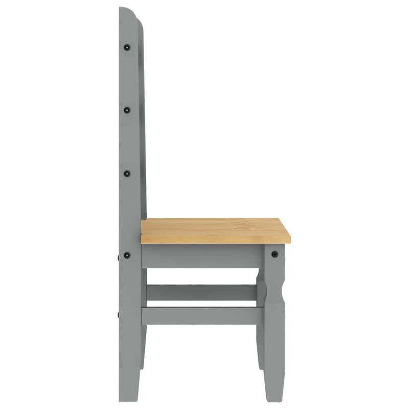 vidaXL Corona 2 db szürke tömör fenyőfa étkezőszék 42 x 47 x 107 cm