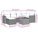 vidaXL 7 részes fekete polyrattan kerti ülőgarnitúra párnával