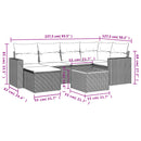 vidaXL 7 részes szürke polyrattan kerti ülőgarnitúra párnákkal