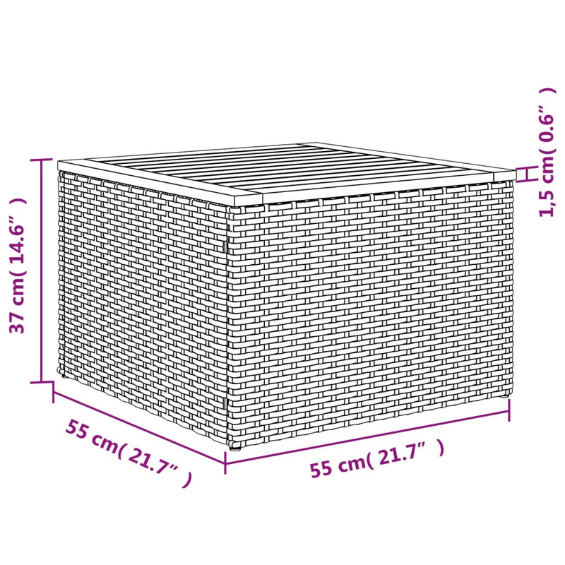 vidaXL 4 részes fekete polyrattan kerti ülőgarnitúra párnákkal