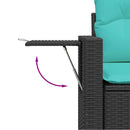 vidaXL 8 db fekete polyrattan kerti kanapégarnitúra párnákkal