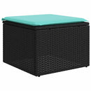 vidaXL 7 db fekete polyrattan kerti kanapégarnitúra párnákkal