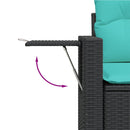 vidaXL 10 db fekete polyrattan kerti kanapégarnitúra párnákkal