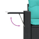 vidaXL 11 db fekete polyrattan kerti kanapégarnitúra párnákkal