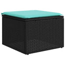 vidaXL 11 db fekete polyrattan kerti kanapégarnitúra párnákkal