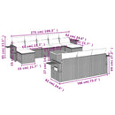 vidaXL 11 részes szürke polyrattan kerti ülőgarnitúra párnákkal