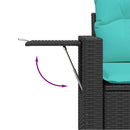 vidaXL 14 db fekete polyrattan kerti kanapégarnitúra párnákkal