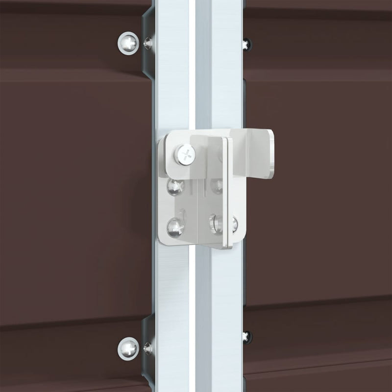 vidaXL barna acél kerekes szemetes tároló 1 szemeteskukához 72 x 81 x 115 cm